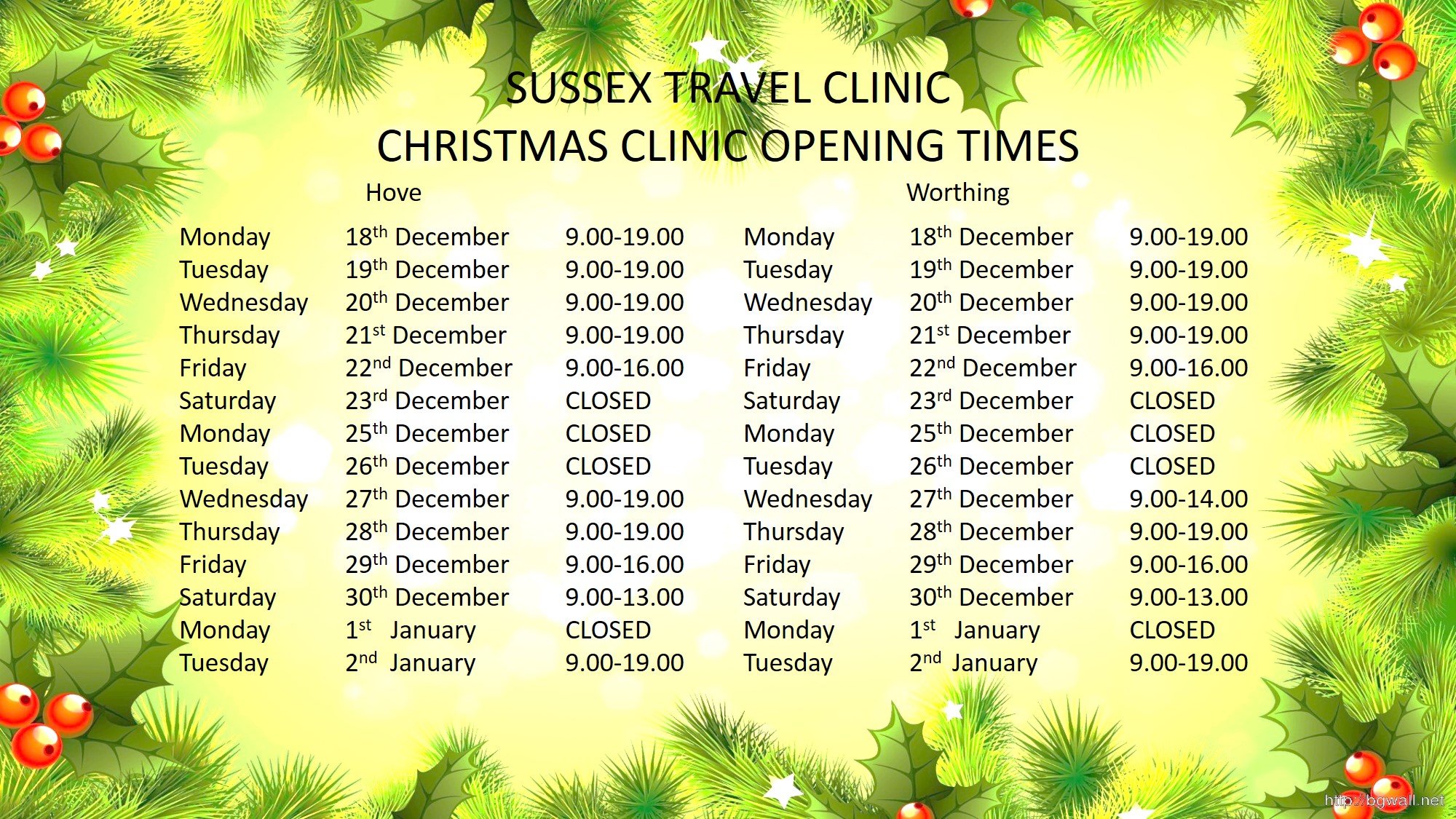 christmas-opening-times-2017-sussex-travel-clinic